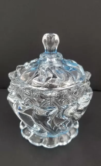 Glass Candy Dish Trinket Sugar Bowl Covered