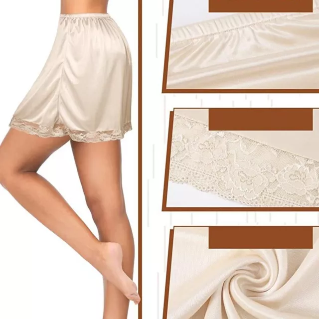 Silk Dress Slip Women Petticoats Lace Edge Underskirt Anti-Lighting Underskirt