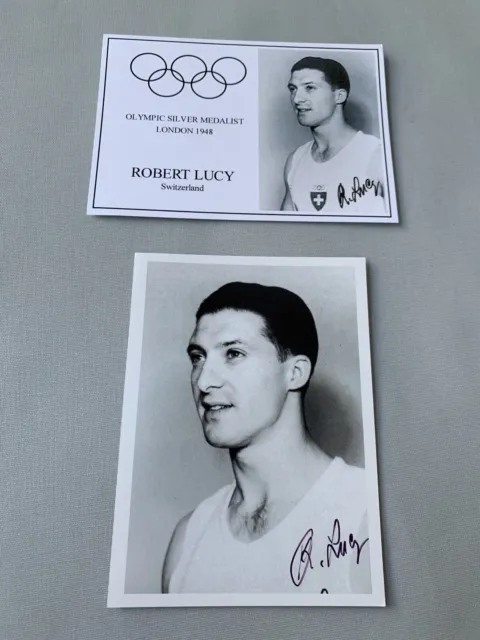 ROBERT LUCY †2009  Olympiasilber 1948 Turnen signed Foto 10x14 Autogramm