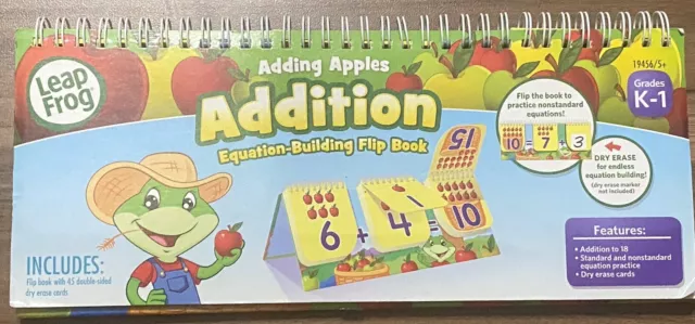 Leap Frog Adding Apples Addition K-1 Flip Book Double Sided Dry Erase Cards