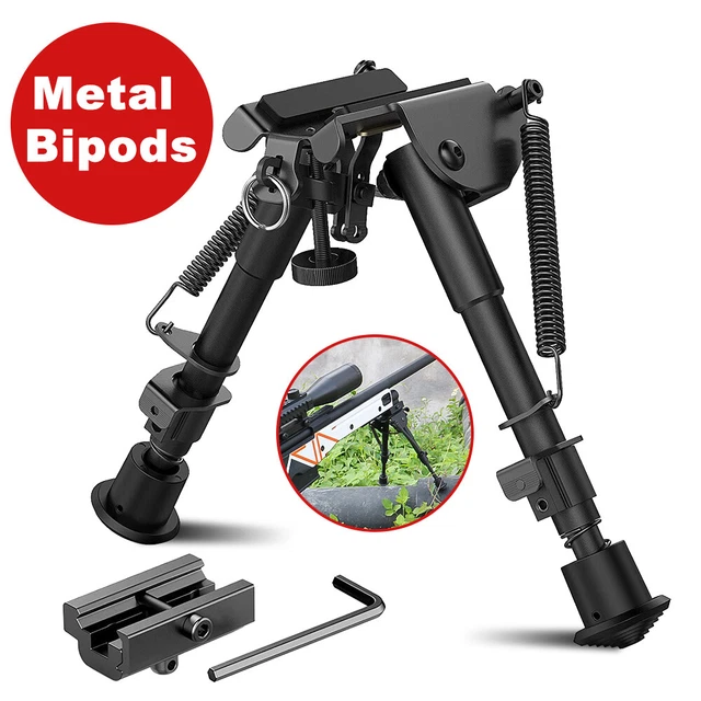 6-9" Bipod Quick Detach Mount Adjustable For Hunting Shooting & Swivel Adapter