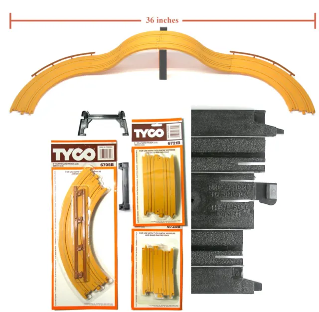 10pc 3 FEET LONG TYCO HO Slot Car BRIDGE OverUnder Pass Hump Bump Track Unused