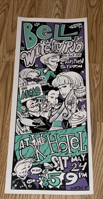 Original Concert Poster OK Hotel Seattle Washington Algae Bell Witchy Poo 1997