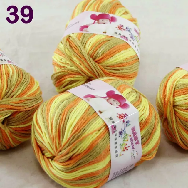 Sale 4 Skeinsx50g Cashmere Silk Wool Children Hand Knit Blankets Crochet Yarn 39