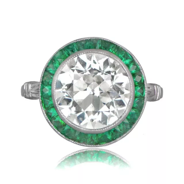 935 Argentium Silver 3.00 ct Moissanite Bezel Vintage Art Deco Engagement Ring