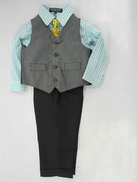 Toddler Boys Sahara Club Dress Shirt, Vest & Dress Pants 4PC Set Sizes 2T - 4T