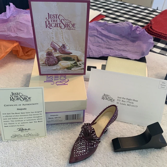 Just The Right Shoe by Raine, Pearl Mule Rhinestone Majestic 25039 Purple