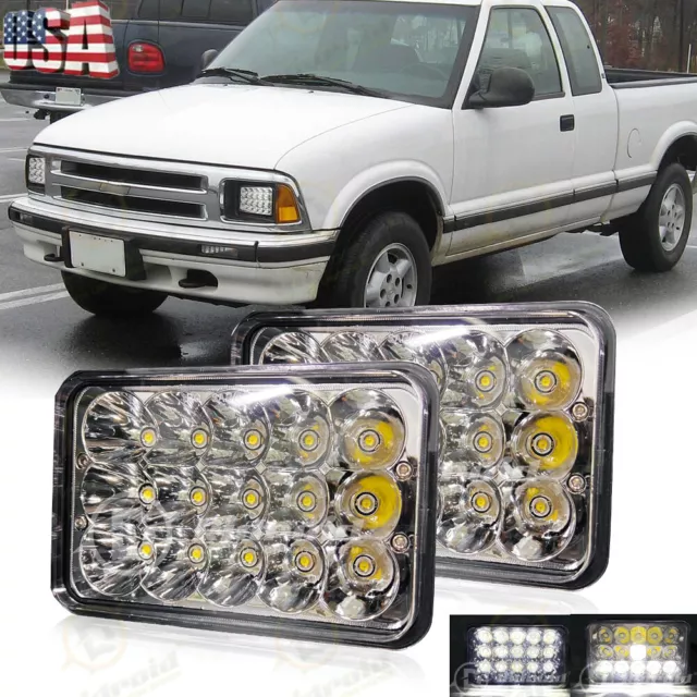 Pair 4x6" LED Headlights Hi/Lo Sealed Beam fit for Chevy S10 1994 1995 1996 1997