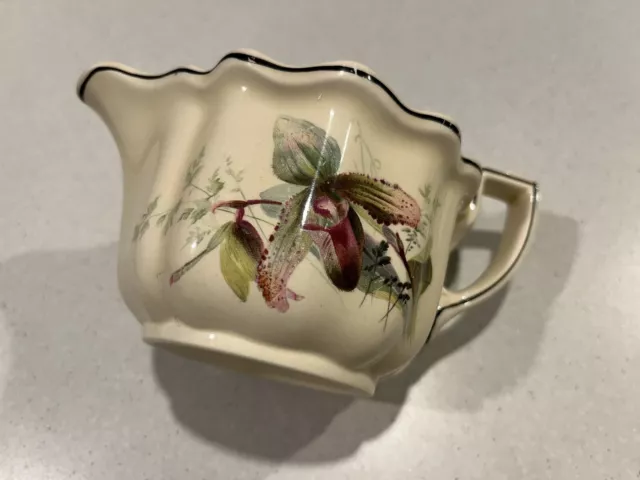 Vintage 1930'S Royal Doulton Orchid Pattern Jug - 16 Cms X 7.5 Cms