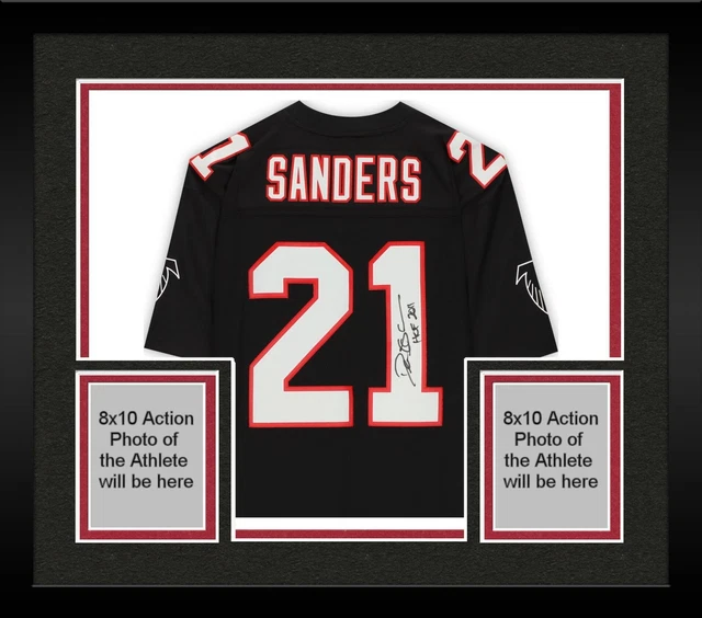 FRMD Deion Sanders Falcons Signed Mitchell & Ness Replica Jersey w/HOF 2011 Insc