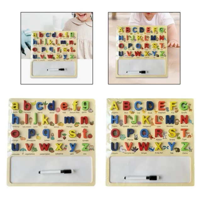 Puzzle dell'alfabeto in legno Sviluppo della scheda Lettere colorate