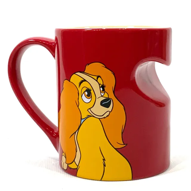 Disney Lady and the Tramp 14-Ounce Heart-Shaped Handle Ceramic Mugs