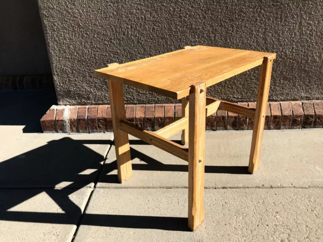 A Brandt Ranch Oak Unique Open Shelf Nightstand Side Table 17 1/4 x 25 x 21 3/4" 3