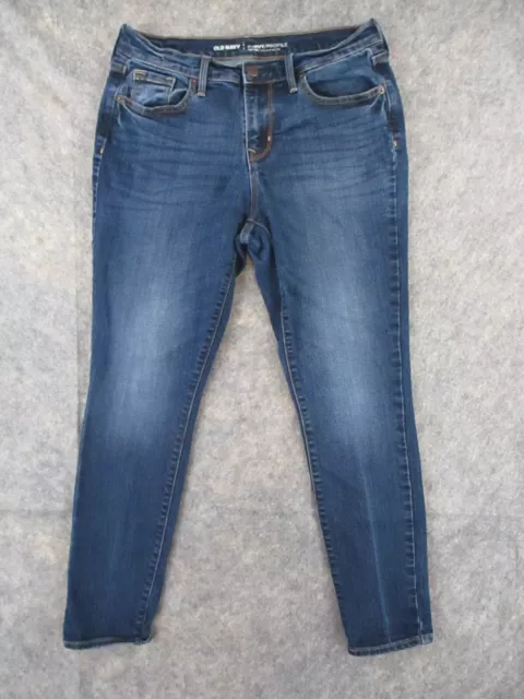 Old Navy Jeans Womens 4S SHORT Blue Denim Curvy Skinny Mid Rise Dark Wash 27x27