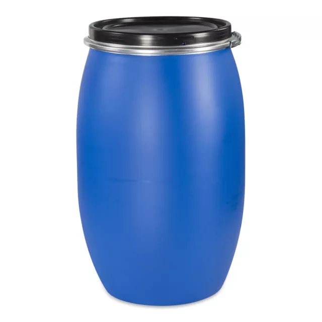 NEUWARE - Futtertonne Wassertonne Regentonne Maischefass Weithalsfass 120 L blau