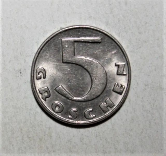 S12 - Austria 5 Groschen 1936 Uncirculated Coin - Thick Cross *** Key Date