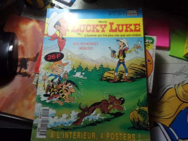 Bande Dessinée Lucky Luke Album Relié N°2 + 4 Posters 1994 Vintage Semic BD