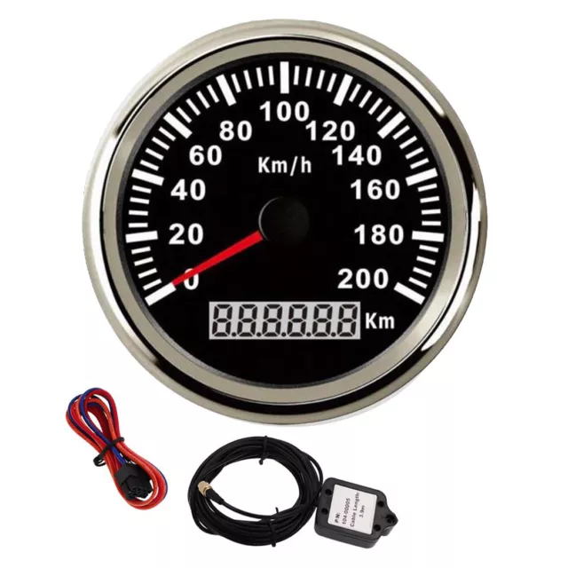 85MM ANALOG LED Motorrad GPS Tachometer 0-200km/h Digital LCD