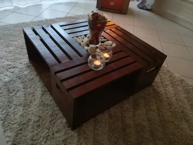 tavolino da salotto in legno realizzato a mano