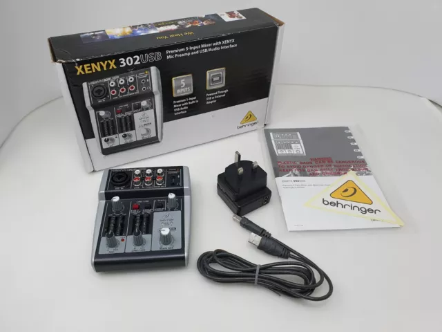 Behringer XENYX 302USB 5-Eingang Kleinformat Mixer USB Mikrofon Vorverstärker Audio Interface