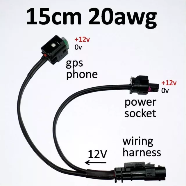 BMW Accessory Plug Power Outlet 15cm/20awg - R1250 F650 F700 F750 F800 F850 GS
