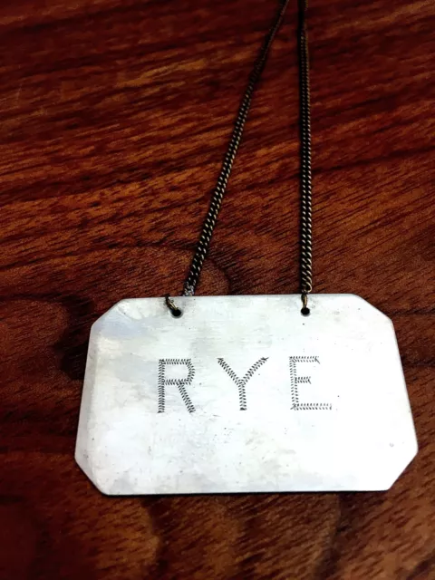 He Ji? Chinese Export Sterling Silver Bottle Tag "Rye"