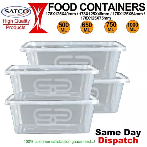 Satco Plastic Food Containers & Lids Freezer Microwave Safe Takeaway Storage Box