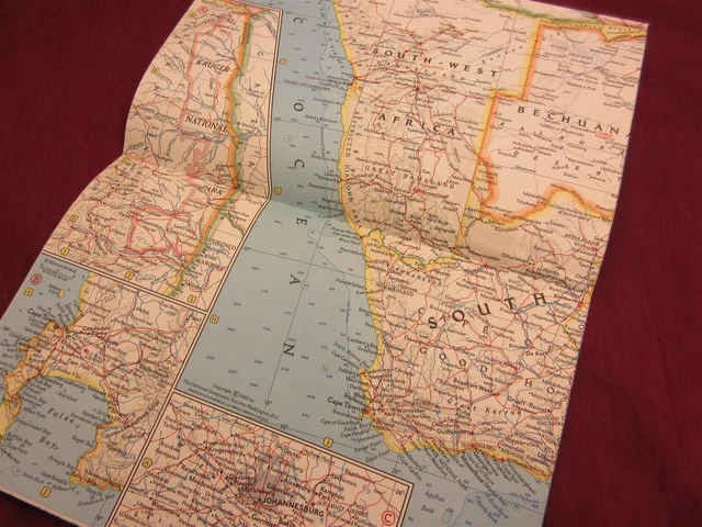 NATIONAL GEOGRAPHIC SOUTHERN Africa fold out map November 1962 $3.71 ...