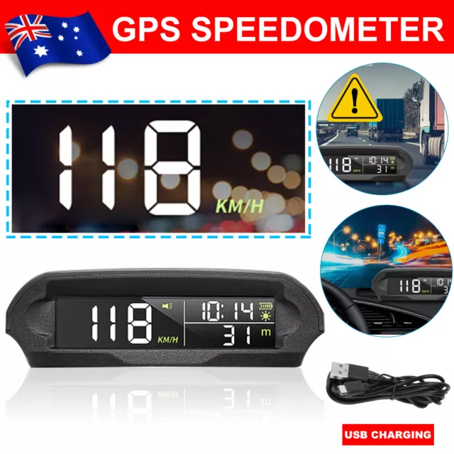 UNIVERSAL CAR HUD Digital GPS Head Up Display MPH Overspeed Speedometer  Alarm HD $48.78 - PicClick AU