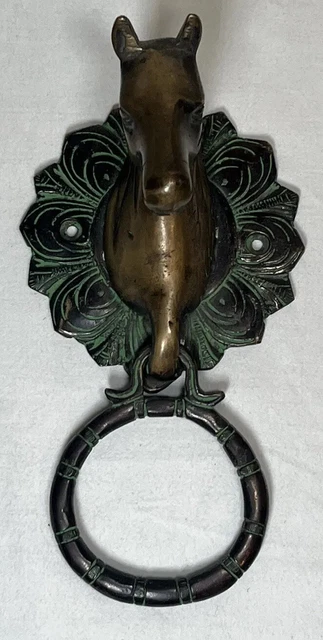 Horse Head Door Knocker Brass Handmade Victorian Style Door Knocker Patina