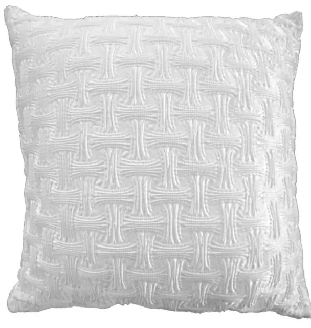 New Perle White Origami European Size Pillowcase x 2  (One Pair) Polyester Satin