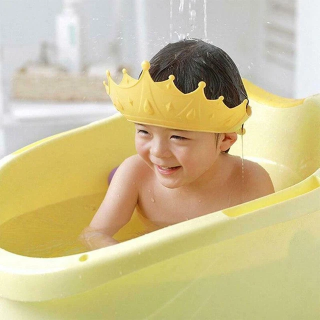 Adjustable Baby Shower Shampoo Cap Crown Shape Wash For Ear Lot NEW Hat Q2P7