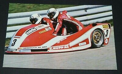 #2 Biland Willimas Pilote Moto Sidecar Carte Cpa Grand Prix Vanderhout Fks 1976