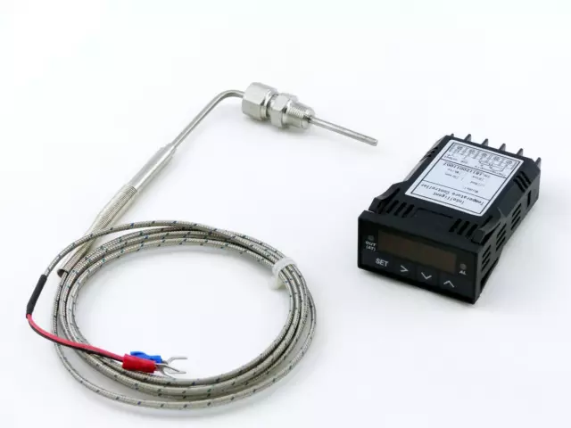 EGT Abgastemperatur Anzeige SET mit ALARM digital Gauge Sonde bis 1200°C BLAU