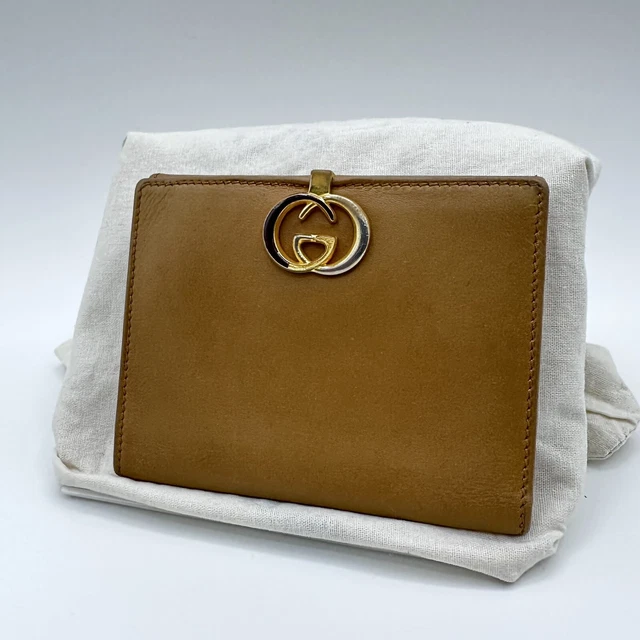 Vintage GUCCI Interlocking GGLogo Leather  Bifold Wallet Authentic [Used in JP]