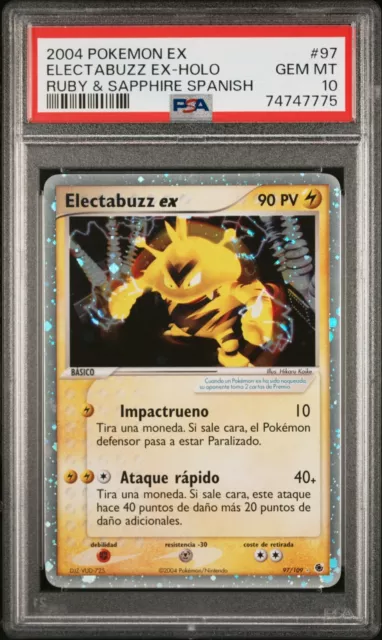 PSA 10 - Electabuzz Ex Ruby & Sapphire Spanish Mint Pokémon Card 97/109 Spain 💫