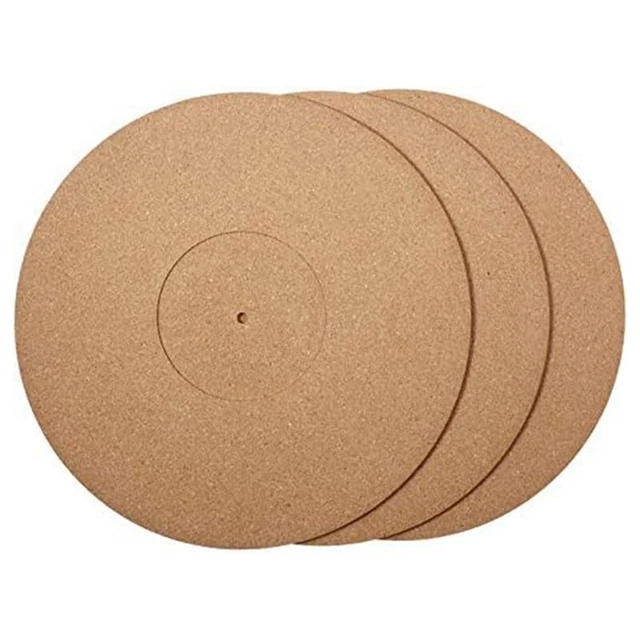 3 PIECES CORK Turntable Mats with High Fidelity for Vinyl LP Record