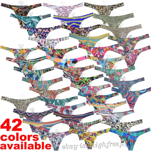 Men's Bikini Swimwear Surf Beach Swimsuit Ice Silk Lining Swim Thong Sexy Trunks