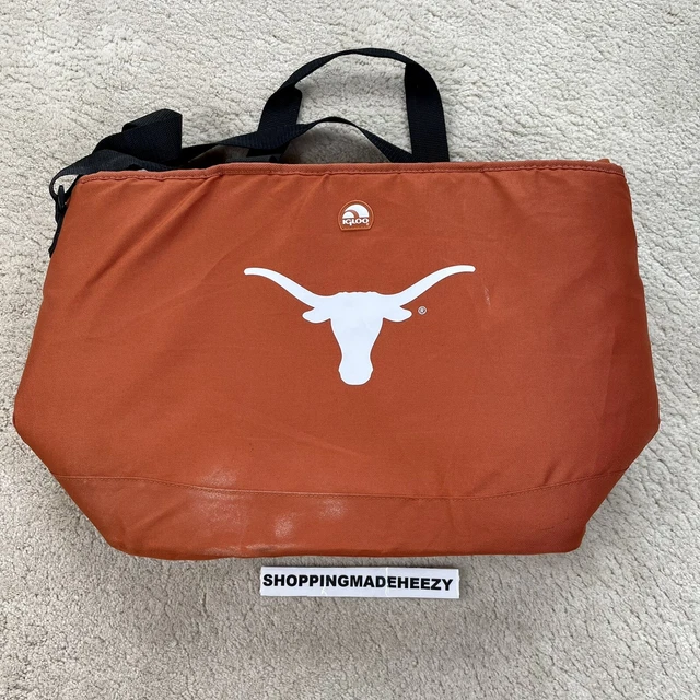 IGLOO TEXAS LONGHORNS 60 Qt Insulated Cooler Tote Carrying Bag Bull Logo Orange
