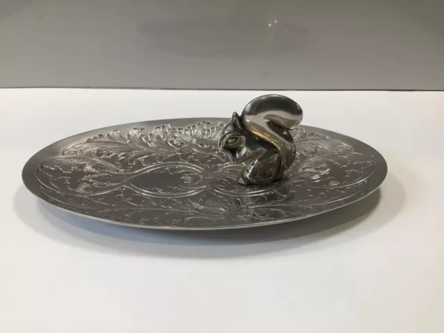 Vintage Silver Plated Squirrel Pin Dish - circa 1970s