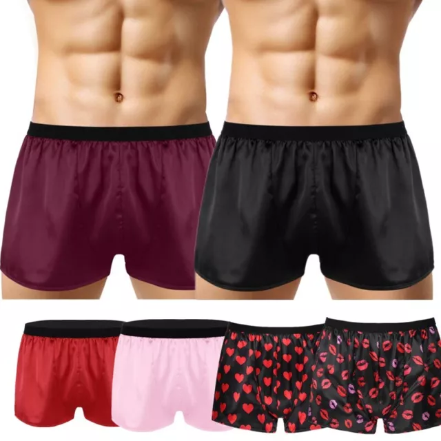 iiniim Men's Satin Boxers Shorts Trunks Short Panties Sleeping Lounge Underwear