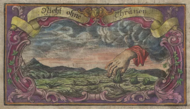 90 Rosso-22- MISTERI MAGIA SIMBOLI SEGNI EMBLEMI Bibbia Arndts Christenthum 1735