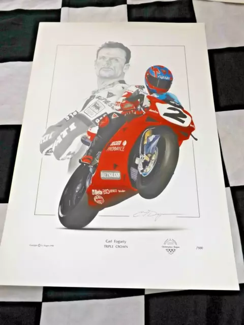 Print Carl Fogarty Wsb Ducati 996 World Superbike Champion Tribute Chris Dugan