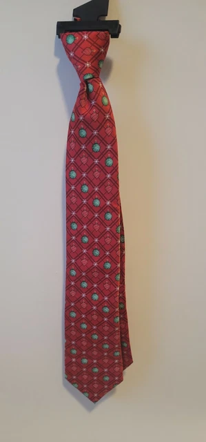Mens Tie Tales Ornaments Red Green Holiday Christmas Zipper New Zip up Party
