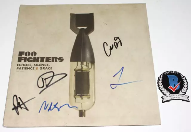 Foo Fighters Signed Echoes Silence Patience Grace Album Vinyl Record Beckett Coa