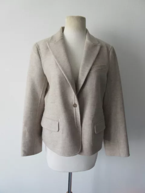 JIL SANDER light brown wool angora single button jacket 38