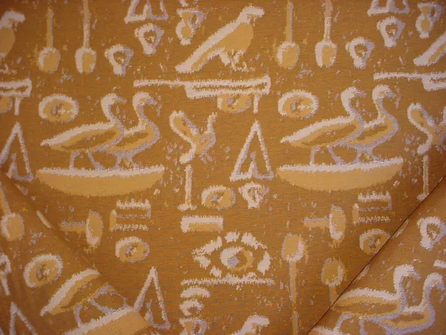 12-7/8Y Robert Allen Duralee Sandstone Bird Southwest Ikat Upholstery Fabric