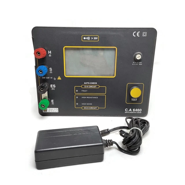 Chauvin Arnoux C.A6460 Tester di resistività terrestre con adattatore di alimentazione