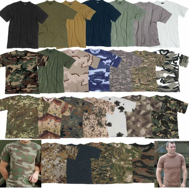 US T-Shirt Army Mimetico Maglia S-7XL Molti Colori Uni Bw Bundeswehr Maglietta