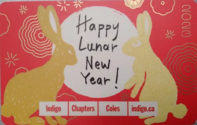 Gift Card:  Indigo/Chapters 2023 YEAR OF THE RABBIT (CANADA) (new/0$)